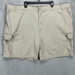 Harbor Bay Mens Cargo Shorts‎ 54R Big Tan Comfort Waistband Pocket Cotton Casual